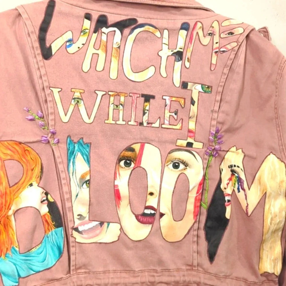 Paramore Jacket Custom Hand Painted 🎶Watch Me While I Bloom🎶 size Small - Picture 8 of 15